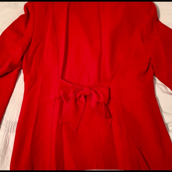 MOSCHINO Vintage Red Jacket w Bow Detail - Picture 7 of 9